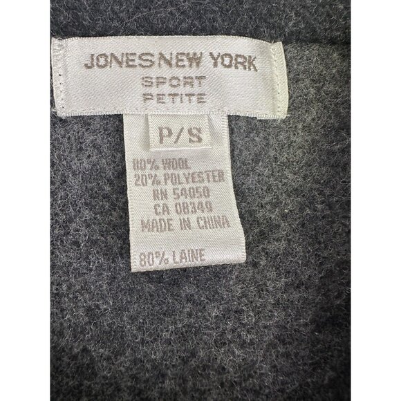 Jones New York Sport Women's Black Wool Jacket Size P/S Zipper Front Pockets - Picture 6 of 12